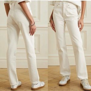 NWT AGOLDE Lana mid rise vintage straight jeans in off white Drum